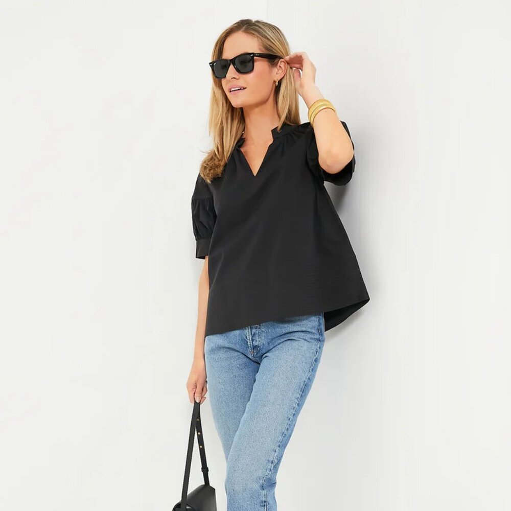 Tuckernuck Black Ruthie Blouse NWOT